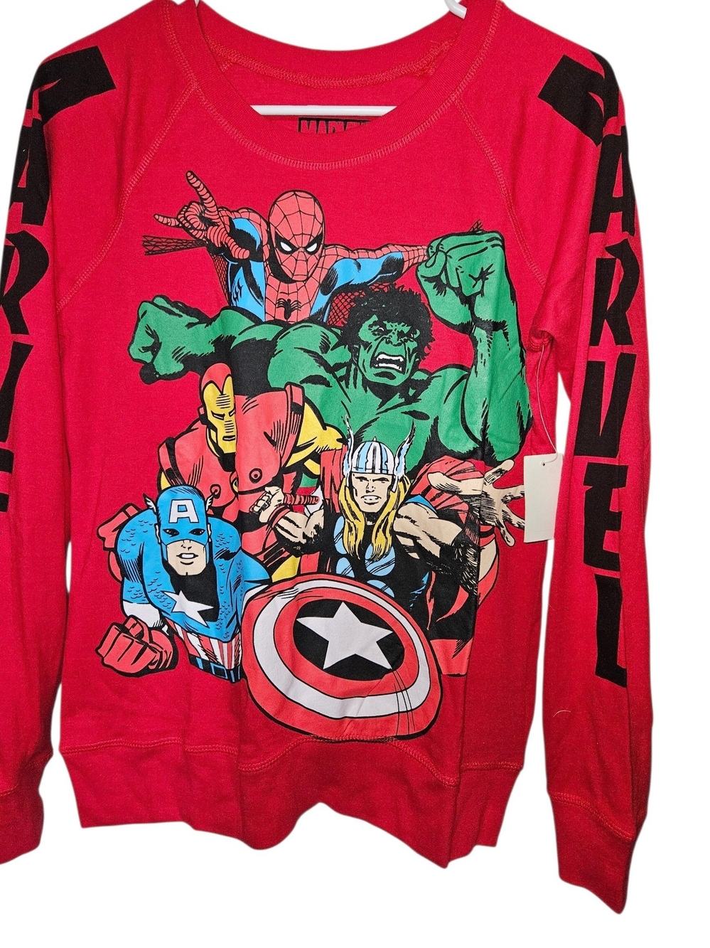 Marvel Men's Red Graphic Crewneck Sweater